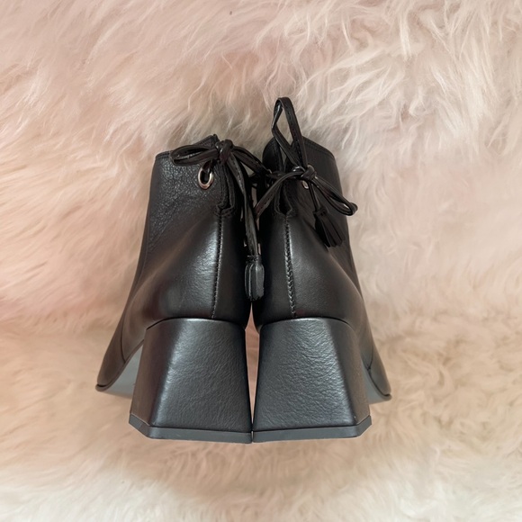 New! ELENA Square Heel Ankle Leather Booties - Picture 6 of 8